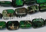 CDE199 15.5 inches 10*14mm rectangle dyed sea sediment jasper beads