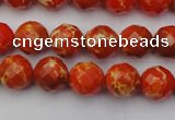 CDE2100 15.5 inches 6mm faceted round dyed sea sediment jasper beads