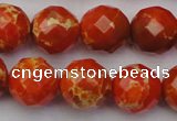 CDE2105 15.5 inches 16mm faceted round dyed sea sediment jasper beads