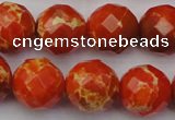 CDE2106 15.5 inches 18mm faceted round dyed sea sediment jasper beads