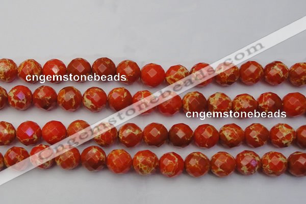 CDE2107 15.5 inches 20mm faceted round dyed sea sediment jasper beads