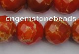 CDE2108 15.5 inches 22mm faceted round dyed sea sediment jasper beads