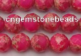 CDE2111 15.5 inches 8mm faceted round dyed sea sediment jasper beads