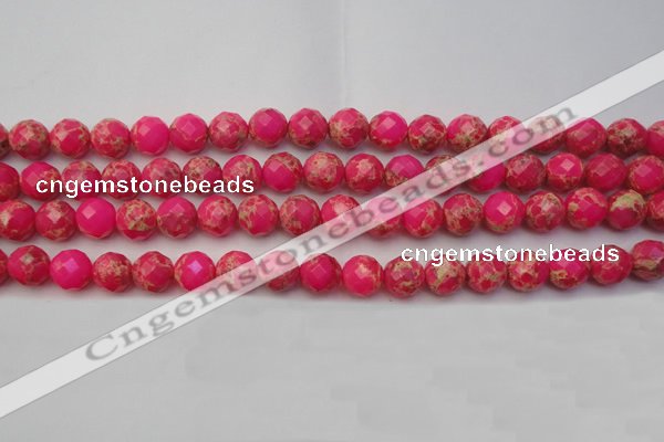 CDE2111 15.5 inches 8mm faceted round dyed sea sediment jasper beads