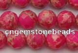 CDE2112 15.5 inches 10mm faceted round dyed sea sediment jasper beads