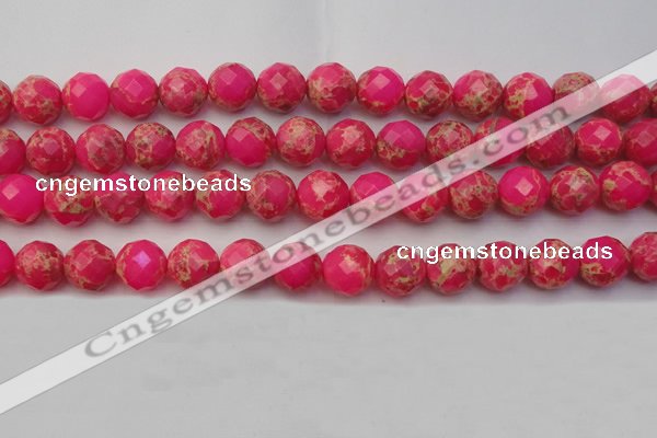 CDE2115 15.5 inches 16mm faceted round dyed sea sediment jasper beads