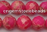 CDE2116 15.5 inches 18mm faceted round dyed sea sediment jasper beads