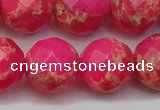 CDE2118 15.5 inches 22mm faceted round dyed sea sediment jasper beads