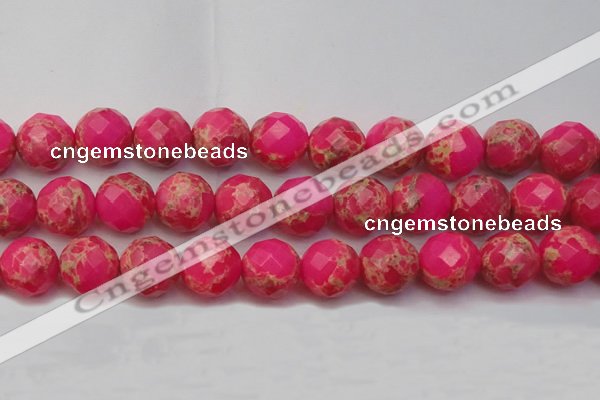 CDE2119 15.5 inches 24mm faceted round dyed sea sediment jasper beads