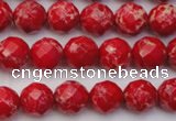 CDE2120 15.5 inches 6mm faceted round dyed sea sediment jasper beads