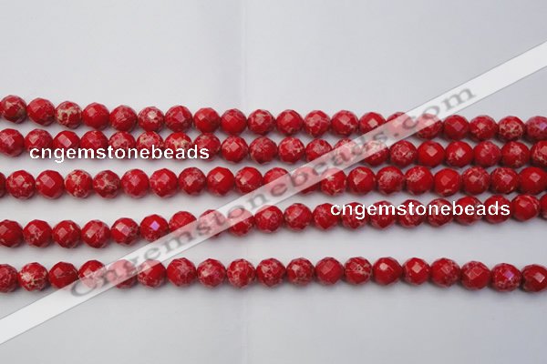 CDE2120 15.5 inches 6mm faceted round dyed sea sediment jasper beads