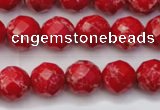 CDE2121 15.5 inches 8mm faceted round dyed sea sediment jasper beads