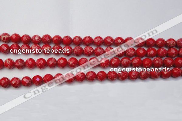 CDE2121 15.5 inches 8mm faceted round dyed sea sediment jasper beads