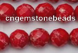 CDE2124 15.5 inches 14mm faceted round dyed sea sediment jasper beads