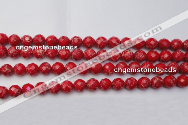 CDE2124 15.5 inches 14mm faceted round dyed sea sediment jasper beads