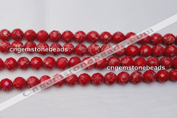 CDE2125 15.5 inches 16mm faceted round dyed sea sediment jasper beads