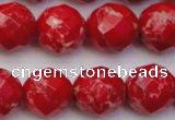 CDE2126 15.5 inches 18mm faceted round dyed sea sediment jasper beads