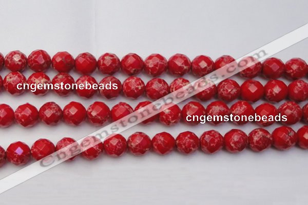 CDE2126 15.5 inches 18mm faceted round dyed sea sediment jasper beads