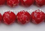 CDE2127 15.5 inches 20mm faceted round dyed sea sediment jasper beads
