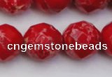 CDE2128 15.5 inches 22mm faceted round dyed sea sediment jasper beads
