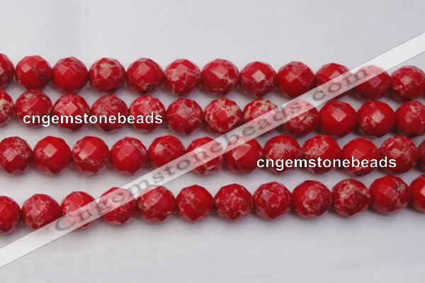 CDE2128 15.5 inches 22mm faceted round dyed sea sediment jasper beads