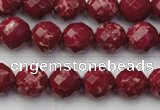 CDE2131 15.5 inches 8mm faceted round dyed sea sediment jasper beads