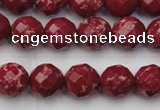 CDE2132 15.5 inches 10mm faceted round dyed sea sediment jasper beads