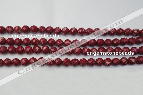 CDE2132 15.5 inches 10mm faceted round dyed sea sediment jasper beads