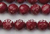 CDE2133 15.5 inches 12mm faceted round dyed sea sediment jasper beads