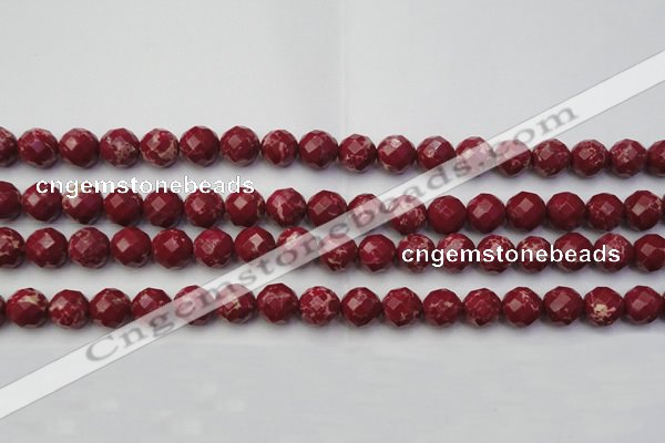 CDE2133 15.5 inches 12mm faceted round dyed sea sediment jasper beads