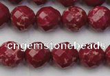 CDE2134 15.5 inches 14mm faceted round dyed sea sediment jasper beads