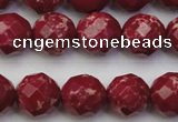CDE2135 15.5 inches 16mm faceted round dyed sea sediment jasper beads