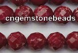 CDE2135 15.5 inches 16mm faceted round dyed sea sediment jasper beads