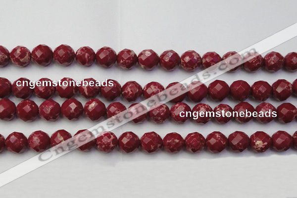 CDE2136 15.5 inches 18mm faceted round dyed sea sediment jasper beads