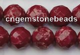 CDE2137 15.5 inches 20mm faceted round dyed sea sediment jasper beads