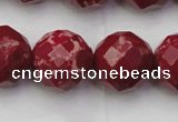 CDE2139 15.5 inches 24mm faceted round dyed sea sediment jasper beads