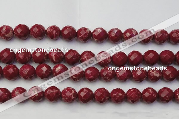 CDE2139 15.5 inches 24mm faceted round dyed sea sediment jasper beads