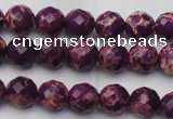 CDE2140 15.5 inches 6mm faceted round dyed sea sediment jasper beads