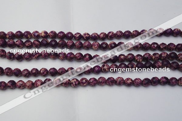 CDE2140 15.5 inches 6mm faceted round dyed sea sediment jasper beads