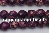 CDE2141 15.5 inches 8mm faceted round dyed sea sediment jasper beads