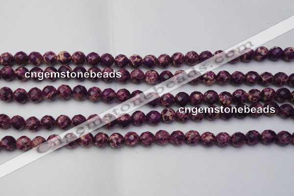 CDE2141 15.5 inches 8mm faceted round dyed sea sediment jasper beads