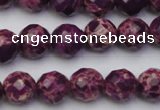 CDE2142 15.5 inches 10mm faceted round dyed sea sediment jasper beads