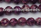 CDE2142 15.5 inches 10mm faceted round dyed sea sediment jasper beads