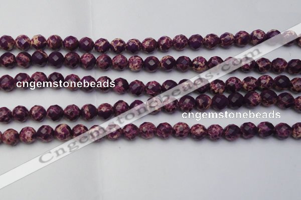 CDE2142 15.5 inches 10mm faceted round dyed sea sediment jasper beads