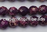 CDE2143 15.5 inches 12mm faceted round dyed sea sediment jasper beads