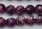 CDE2144 15.5 inches 14mm faceted round dyed sea sediment jasper beads