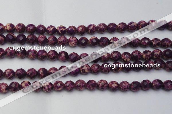 CDE2144 15.5 inches 14mm faceted round dyed sea sediment jasper beads