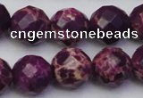 CDE2147 15.5 inches 20mm faceted round dyed sea sediment jasper beads