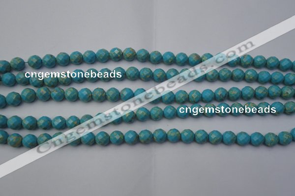 CDE2150 15.5 inches 6mm faceted round dyed sea sediment jasper beads