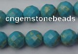 CDE2152 15.5 inches 10mm faceted round dyed sea sediment jasper beads